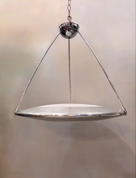 Image 1 of Arteluce Atomic Space Chrome Disk Lamp Mira 'C' by Ezio Didone