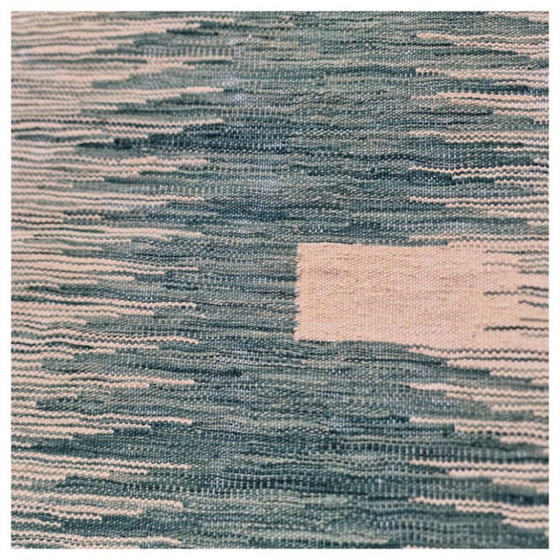 Handgeweven modern groen ikat kilim tapijt | Platgeweven | Hedendaags | 246 × 171 cm (97 × 67 inch) (photo 5 of 11)