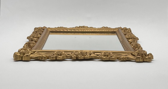 Image 1 of Miroir mural Cimena Torino, Italie – Style néo-baroque/rococo, cadre doré (33×28 cm)