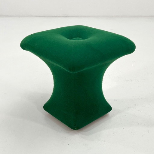 Tabouret vert style Space Age en tissu, années 1970