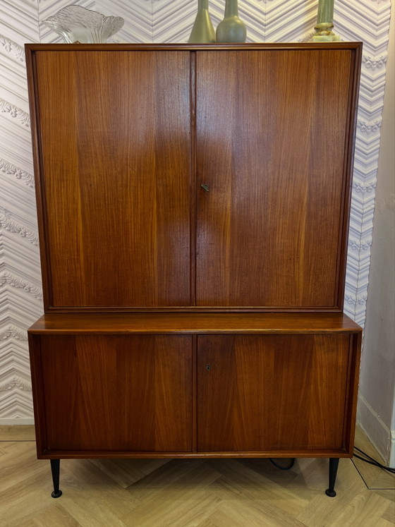 Credenze alte vintage, teak, Germania anni '60 – Metallo, Mid Century Modern (photo 2 of 6)