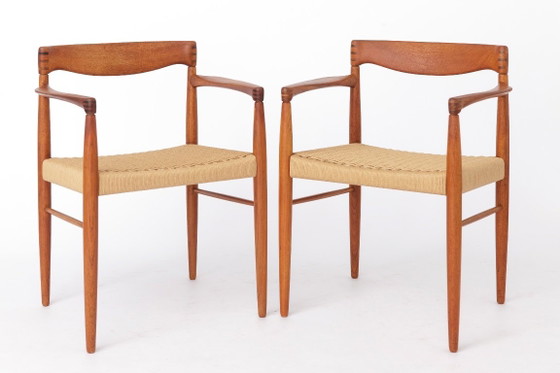Coppia di poltrone H.W. Klein per Bramin | Poltrone danesi in teak e corda di carta | Stile Mid-Century (photo 4 of 11)