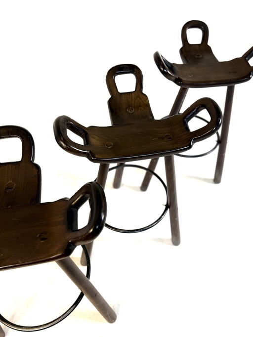 3x sgabelli da bar vintage Marbella, Conoform anni '60