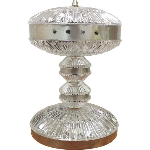 Vintage glazen tafellamp, Tsjecho-Slowakije 1970