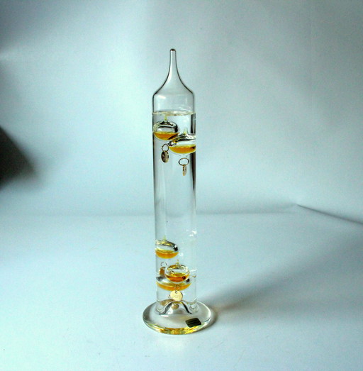 Galileo thermometer - Handmade - Mouth-blown - Glass/metal