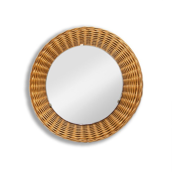 Image 1 of Mid century rattan mirror by Jan Kalous for Úluv, Czechoslovakia 1960s