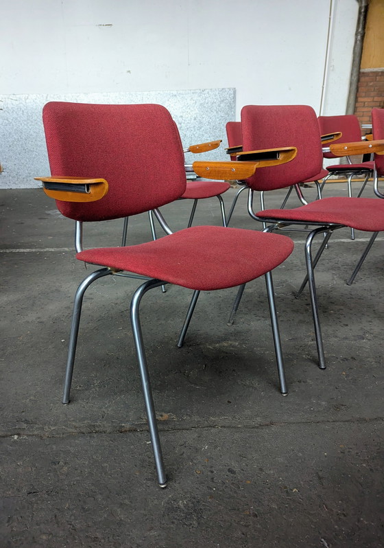 Image 1 of 7 vintage chrome & teak stoelen CAR- Kho Liang le