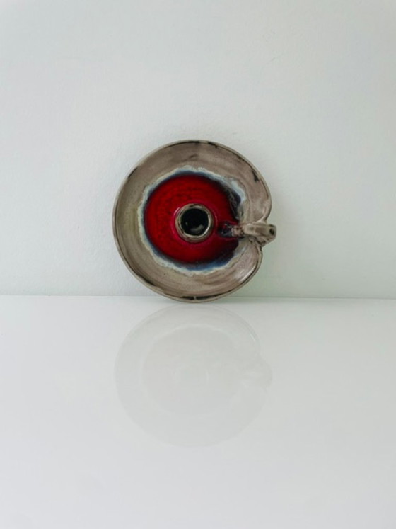Image 1 of Vintage retro blaker met rood lava glazuur