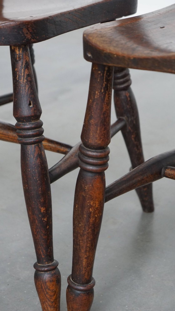 Image 1 of 10 x Antique English Oxford dining/kitchen chair