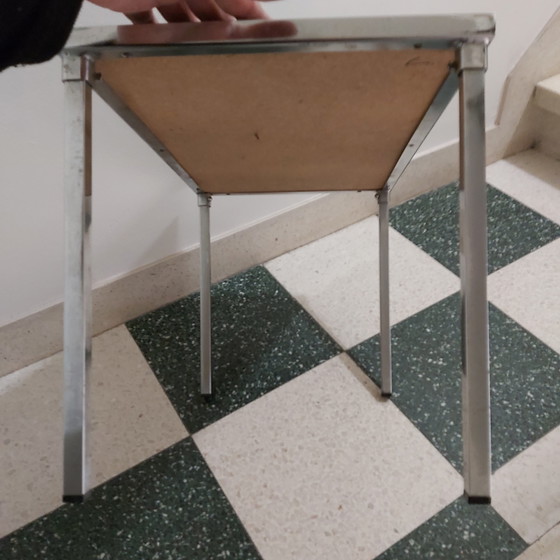 Image 1 of Petite table d'appoint vintage Belarti avec carreaux cuits peints à la main.