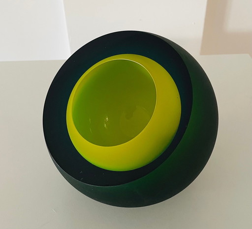 Einzigartiges Glasobjekt „GELBES HERZ“ von George Broft.