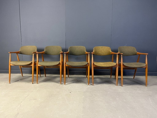 Vintage teakhouten eetkamerstoelen van Casala, jaren 60.