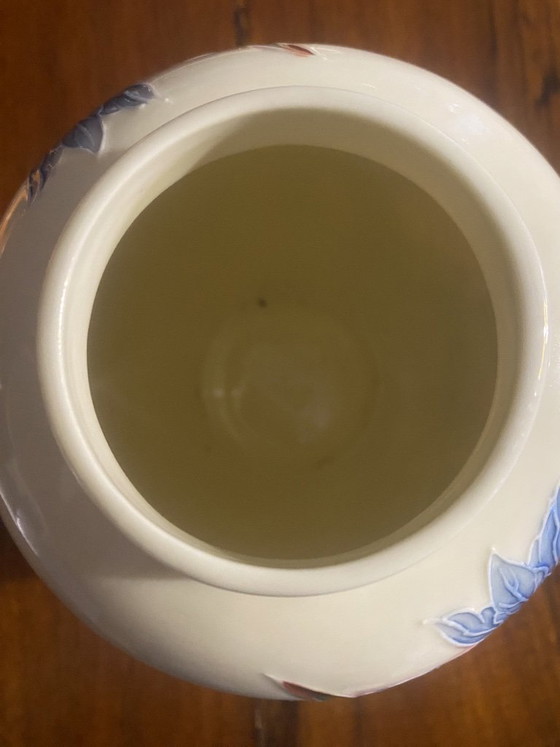 Image 1 of Old Tupton Ware Ginger Jar - Hand-Painted Blue Iris Design