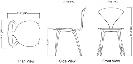 Image 1 of 6X Cherner stoelen, klassiek notenhout, Norman Cherner 1958