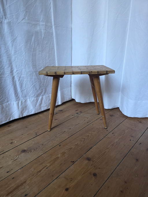 Vintage Folk Art Lucifers Bijzettafel / Mid-Century Lucifers Tafel