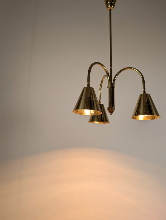 Image 1 of Lampada da soffitto in ottone di Valenti, anni &#39;70