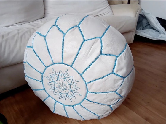 Image 1 of Pouf in pelle marocchina fatto a mano