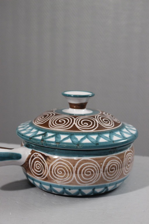 Robert Picault in Vallauris – Gemüsefonduetopf mit Deckel, 31 cm, Frankreich, 1950er Jahre