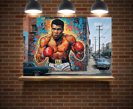 Photo printed on plexiglass / Muhammad Ali / Street art / Limited edition