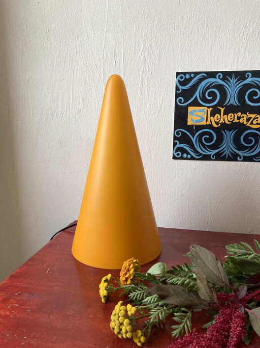 Teepee Lamp in Orange-Yellow Glass, 1980s-1990s – tafellampen