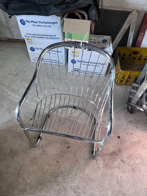 Set van 7 vintage stoelen, in de stijl van Gastone Rinaldi / chroom / buisframe