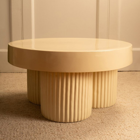 Image 1 of Cream & Green Nesting Tables 