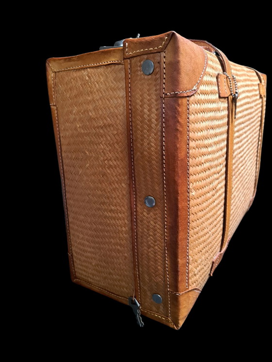 Image 1 of Valigia vintage in pelle di rafia 1950/1960