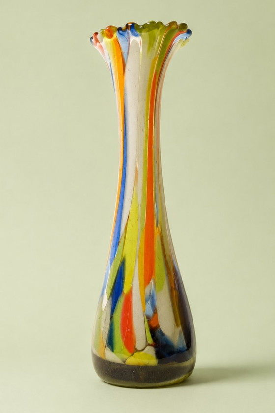 Große Mid-Century Kunstglasvase im Murano-Stil 60/70ziger – Vasen (photo 10 of 11)