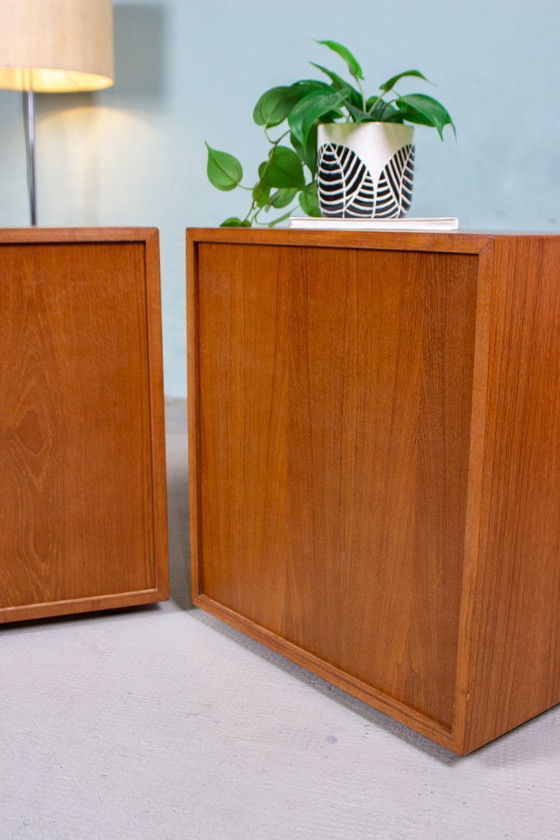 Image 1 of Teakhouten nachtkastje, console, ladekast, Deens, midden 20e eeuw