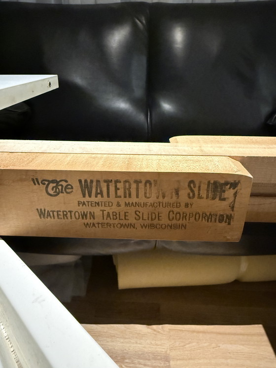 Image 1 of Vintage Herman Miller “Pedestal Extension Table” – Fehlbaum Production (1950s – Rare Chrome Base Edition)