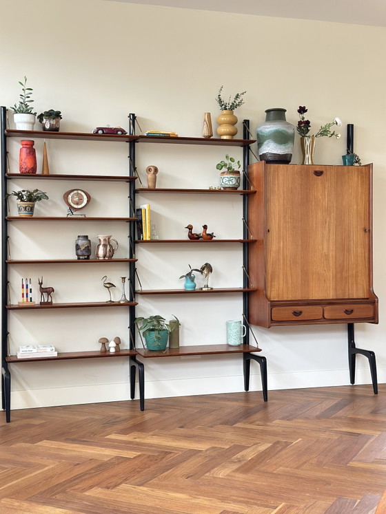 Image 1 of Vintage wandmeubel Webe Louis van Teeffelen teak jaren 50/60