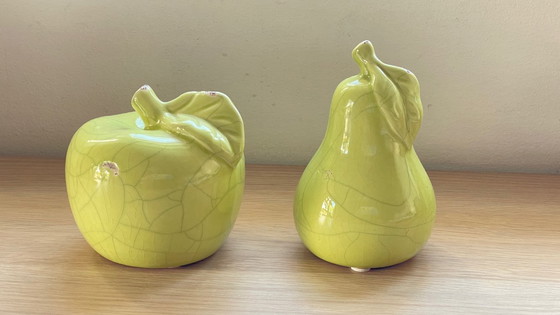 Image 1 of POMME POIRE Céramique Effet Craquelé