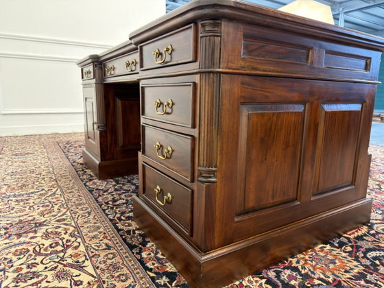 Scrivania classica inglese Partnerdesk – Scrivanie, Leather, Wood (photo 8 of 19)