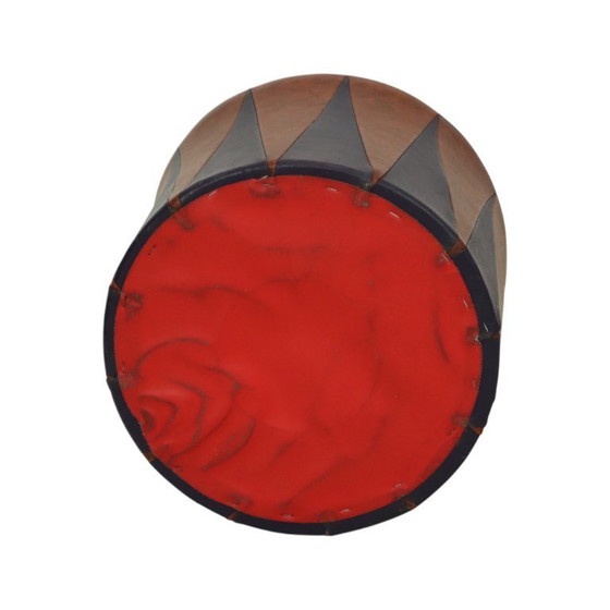 Image 1 of Round Vintage Pouf Purple Bordeaux