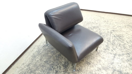 Image 1 of Brühl Roro design fauteuil leren fauteuil stoel bruin slaapbank