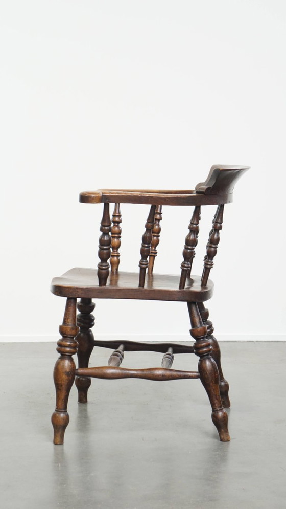 Image 1 of Englischer antiker Beistell-/Schreibtischstuhl/Kapitänsstuhl aus dem frühen 19. Jahrhundert