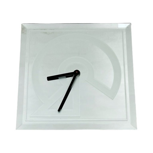 Vintage 1980s Kienzle Wall Clock – Mirrored Glass, Art Deco/Memphis Style.