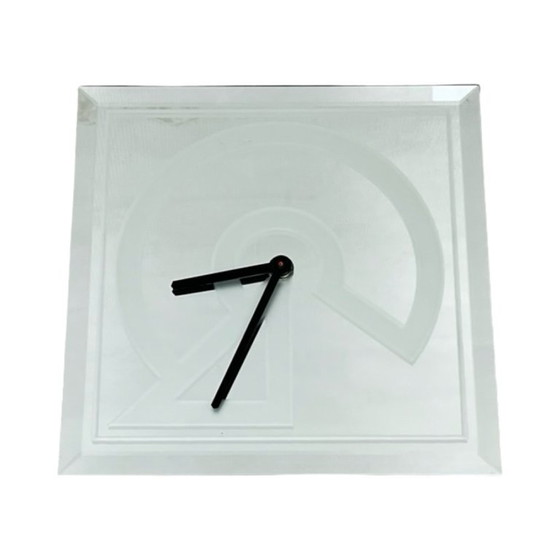 Image 1 of Vintage 1980s Kienzle Wall Clock – Mirrored Glass, Art Deco/Memphis Style.