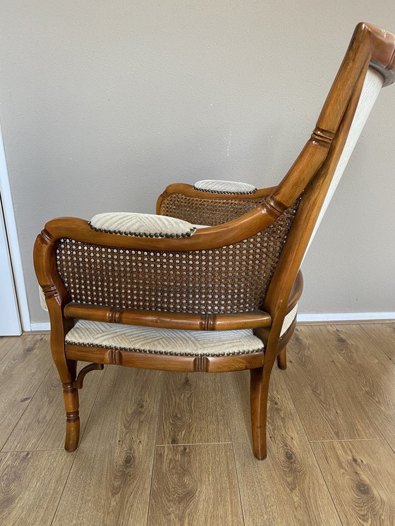 Image 1 of Vintage Faux Bamboo Giorgetti Fauteuil