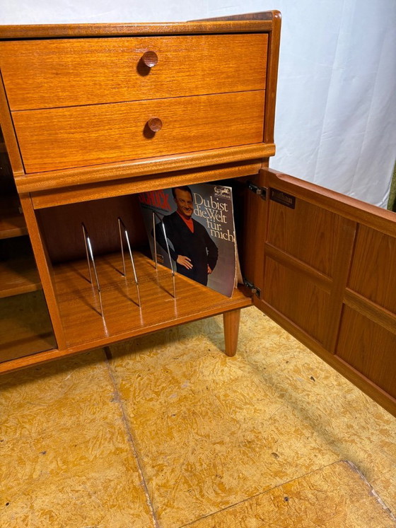 Image 1 of Mid Century Retro Teak Music Cabinet by Nathan (Circa 1960)  A fantastic and funky mid century modern teak music cabinet by Nath