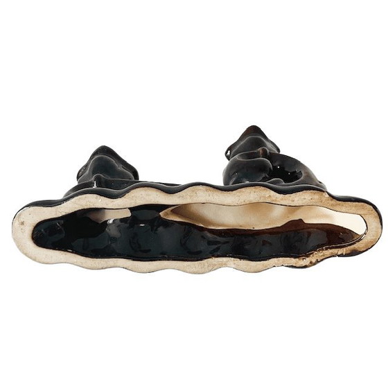 Image 1 of Candeliere vintage in ceramica color cioccolato, anni '50