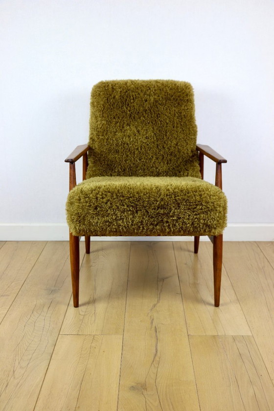 Image 1 of Poltrona 'Lis', anni '70, marrone vintage kaki/oliva, design bouclé Rudy, Henryk Lis - 2 pezzi disponibili
