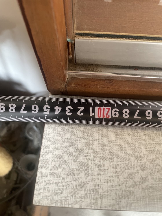 Image 1 of Jaren 60 Winkelkast Verzamelkast Met Glazen Schuifdeuren Boven