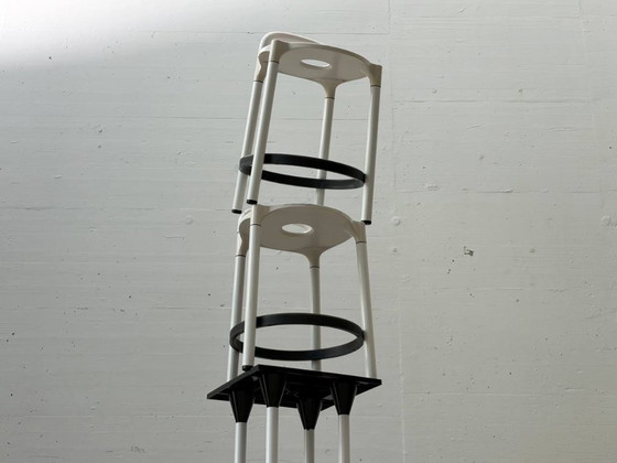 Image 1 of Set consisting of a standing table model 4581 with two Polo bar stools by Anna Castelli Ferrieri for Kartell, Italy, 1980s