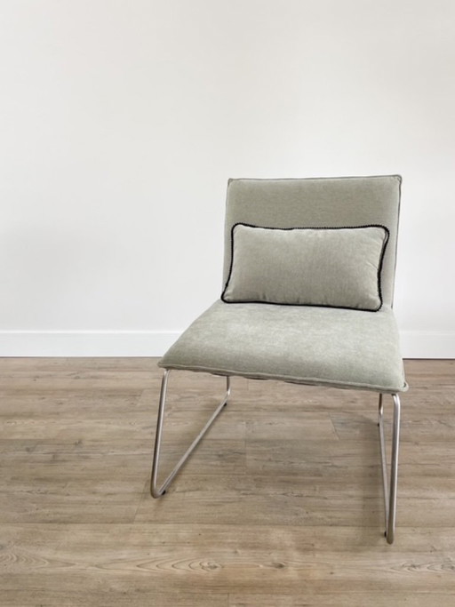 Sillón retapizado | chenilla verde | incluye cojín