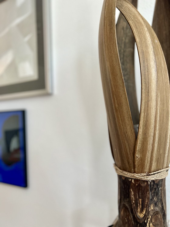 Image 1 of Lampada da tavolo vintage in foglia di banano