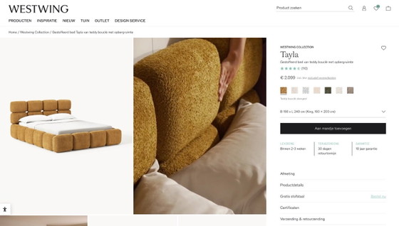 Image 1 of Westwing Tayla – Lit Teddy Bouclé avec rangement