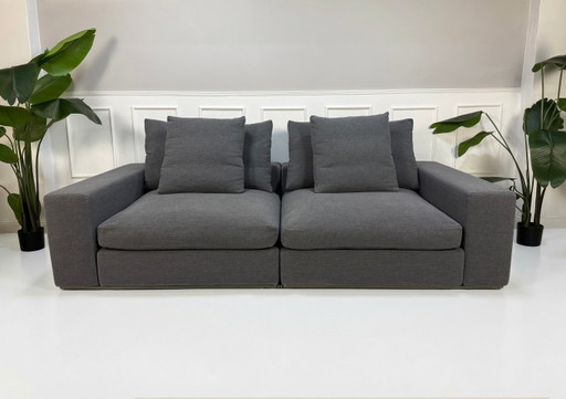 Flexform Grondstuk Designer Bank Stoff Grau Bankbank
