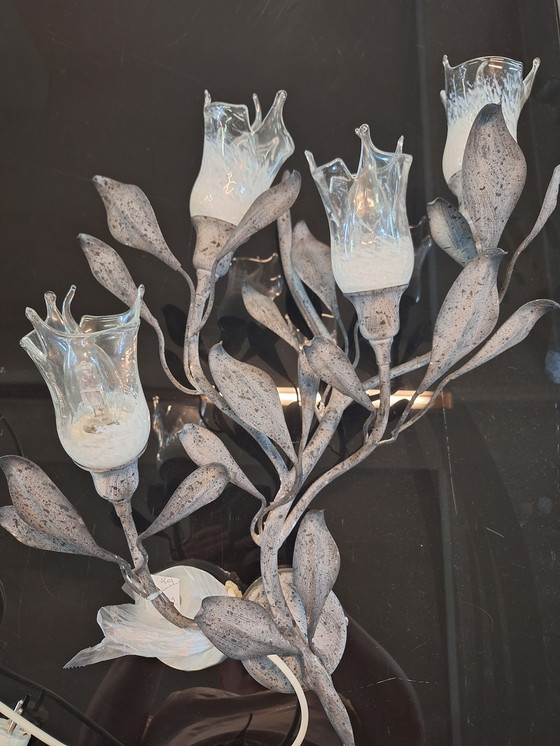 Image 1 of Vintage Italiaanse design lamp - bloementak