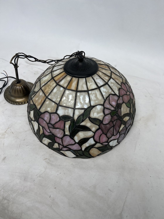 Vintage Tiffany Hanglamp – Verlichting, Glass, Metal (photo 3 of 5)